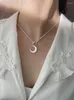 Hanger Kettingen Maan OT Gesp Ketting Vrouwen Eenvoudig Licht Luxe Sleutelbeen Ketting Voor Matte Textuur Sieraden Vakantie Geschenken