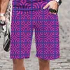 Shorts för män Beach Street Fashion Retro Lattice Collection 3D-printad Summer Sportcasual