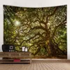 Tapisseries Nature Paysage Grand Arbre Tapisserie Tenture Murale Plage Tapis De Pique-Nique Tente Tapis De Couchage Décor À La Maison Couvre-lit Feuille Couvrant