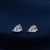 Stud Earrings Temperament Zircon Simple Drop-shaped European And American Style Girls All-match Accessories