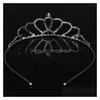 Bomboniera da sposa in cristallo lucido Tiara nuziale Pageant Argento placcato Corona Accessori per diademi T2I52518 Drop Delivery Home Gar Dhrn4