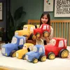 Wypchane zwierzęta pluszowe Kawaii traktor Peluche zabawki piękny imitacja samochodu pluszowe lalki nadziewane miękkie kreskówka traktor poduszka chłopcy kreatywny prezent urodzinowy K L230707