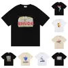 Rhude Designer Tshirts Tide Printed Mens t Shirts Men Women Do Old Neck Round Sleeve Short Cotton Tees High Street Hip Hap Treetwear Rhudes Oversize Tops Jlvo