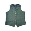 Gilet da uomo Abito da uomo Abbigliamento da lavoro per uomo Gilet a righe in tweed Gilet Steampunk Groomman Wedding Brwon Giacca nera grigia