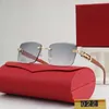 Mode carti top lunettes de soleil 2023 New Kajia Frameless Trimmed Classic Lunettes de soleil Small Long Frame INS Network Red Female avec boîte d'origine