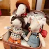 Stuffed Plush Animals Handmade Cotton Linen Cute Little Mouse Doll Mini Circus Mice Stuffed Animals Tiny Rat Toys For Babies Chritmas New Year Gift L230707