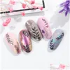 Stickers Decals Water Nail Decal Black Flowers Leaf Transfer Nails Art Decorations Slider Manicure Watermerk Folie Tips Drop Delive Dhxmj