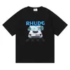 Hommes Designer T-shirt Rhude Chemises décontractées Homme Femmes Tees d'été Manches courtes Top Vendre Luxe Hommes Hip Hop Vêtements Tailles européennes324H