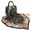 Scarves 2023 Spring And Summer Artificial Silk Scarf Women Wholesale 90 90CM Square Bib Waist Shawl Large