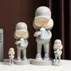 Decorative Objects Figurines 10 26cm Nordic Cool Boys Statue Pop Art Street Drinking Juice Hip Hop Sculpture Modern Office Home Decor Gift 230707