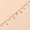 Choker Colorful Gemstone Chain Necklace Women's Simple Temperament Color-painted Drop Glaze Flower Neck