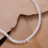 Lien Bracelets Haute Qualité Valentine Cadeau Belle 4 MM Chaîne Argent Couleur Bijoux Bracelet Pour Femmes Lady Fête De Mariage