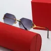Fashion carti top sunglasses New Kajia frameless cutting small frame women's net red ins street glasses with original box