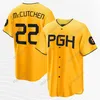 カスタムレトロS-4XL 22 Andrew McCutchen 2023 City Connect Jerseys Bryan Reynolds Oneil Cruz Roberto Clemente Ji-Man Choi Henry Davis Duane Underwood Jr. Men Youth Youth