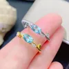 Cluster Rings Fine Jewelry 925 Sterling Silver Natural Blue Topaz Gemstone Bague pour femme Mini Marry Got Fiançailles Party Girl Gift Commémorer