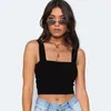 Женские танки квадратные шейные вершины без рукавов без спинки Camis Casual Basic Summer Sexy French Elegant Tees одежда