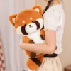 Animaux En Peluche En Peluche Kawaii Raton Laveur Doux En Peluche Qualité Anime Bébé Jouer Jouets Creative Panda Rouge En Peluche Canapé Décor Cadeau D'anniversaire De Noël Anime Poupée L230707