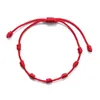 Charm Bracelets 7 Knots Red String Bracelet Protection Good Luck Amet For Success Prosperity Handmade Rope Lucky Bangles Gift Drop D Dhgdx