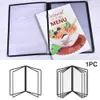 Suprimentos de arquivamento A4 Foldable Menu Cover Display Book Kitchen Food Drink Couro PU Para Restaurante Bar Reutilizável DIY Transparente Café 2 4 8 Páginas 230706