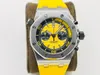 J-F V6 26703 Relógio masculino de luxo suíço 3124 cronógrafo relógio de pulso automático safira CNC 904L aço inoxidável super impermeável relógios esportivos luminosos