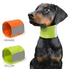 Hundhalsband Reflekterande halsband Fluorescerande husdjurshalsduk med koppelhål Lysande valp Nattsäkerhetshaklapp för liten medelstor