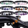 Strand Natural Tiger Eye Stone Cont Pyramid самка из браслета Fatima Bracelet Black Lava's Devil's Bear Bearet