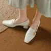 Zapatos de vestir, zapatos de tacón de cuero auténtico para mujer, moda 2023, tacón de bloque auténtico, cómodos zapatos de oficina para mujer, zapatos de calidad hechos a mano, talla 40