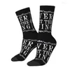 Chaussettes pour hommes Funny Never Trust The Living Women Men Warm 3D Printing Goth Occult Halloween Witch Quote Sports Basketball