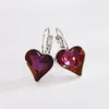 Pendientes colgantes colgantes a la moda para mujer, regalos para el Día de San Valentín, pendientes con Clip de corazón, joyería para niñas hecha con cristales de Austria