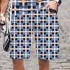 Shorts för män Beach Street Fashion Retro Lattice Collection 3D-printad Summer Sportcasual