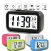 Sveglia muta in plastica LCD Smart Clock Temperatura Carino Fotosensibile Comodino Sveglia digitale Snooze Calendario notturno DH8858