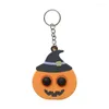 Nyckelringar PVC Halloween Unzip Nyckelring Dekompression Råtta Pioneer Finger Bubble Pumpkin Bat Bag-hänge