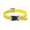 Colliers pour chien Collier réfléchissant réglable pour animal de compagnie Boucle de sécurité avec cloche pour chat (jaune)