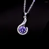 Necklace Earrings Set Musical Note Shape Jewelry Purple Zirconia Ring 3PCS 6-shape Cubic