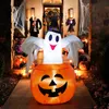 Inne zaopatrzenie firm na imprezy DIY Straszna dekoracja na Halloween na zewnątrz Nadmuchiwany dyniowy duch z oświetleniem LED Dmuchany powietrzem Dynia Up Outdoor Yard Deco 230706