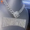 Hip Hop Bling Jewelry Top Workmanship Smalto Glow Argento 925 Full Iced Cut Vvs Moissanite Ciondolo Custom Iced Out Pendenti