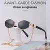 Lunettes de soleil femmes mode Punk polygone voler chaîne lunettes corde nuances soleil verre femme Vintage marque concepteurs lunettes de plein air