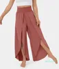 Zomermode alles-in-één hoge taille open hoge vorkbroek losse casual broek yogabroeken