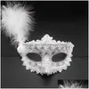 Parti Maskeleri Colorf Cadılar Bayramı Tüy Göz Kadınlar Kızlar Prenses Seksi Masquerade Maske Dans Doğum Günü Karnaval Props T9I001408 DROP DELI DH3L2