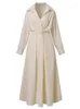 Ethnic Clothing Cotton Women Spring Summer Muslim Dress Sundress Lapel Neck Long Sleeve Solid Shirt OL Vestidos Robe Femme