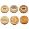 Openers Can Customize Engraving Logo Blank Diy Wooden Round Shape Bottle Opener Coaster Fridge Refrigerator Magnet Decoration Drop D Dhmbx