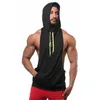 Herentanktops Tanktop heren gymkleding zwart sneldrogend mesh fitnessshirt vest met capuchon 230706