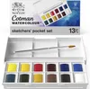 Målningspennor Winsor ton 12 färger Cotman Solid Akvarellfärg Sketchers' Pocket Box Half Pans Palett Pensel Acuarela School 230706