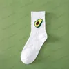 Herrstrumpor Kvinnors strumpor New Kawaii Cartoon Printing Avocado Socks 3Pair/Box Chaussette Femme Harajuku Fashion Student Style White Socks T230707