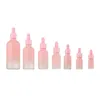 Bottiglie di stoccaggio Flacone contagocce Raccordi portatili Liquidi Contenitore spesso 1 Set Pipetta ricaricabile facile da usare Vetro smerigliato rosa