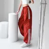 Pantalons pour femmes Capris MEXZT Pantalons de survêtement rayés Femmes Hip Hop Streetwear Baggy Jambe large Cargo Bf Y2K Taille haute Cordon Joggers Pantalon 230707