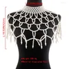 Sciarpe Scialle Collana di perle bianche sexy per donna Decorazioni per discoteche Accessori per il corpo da ballo per feste