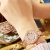 Zegarki damskie Zegarek ze stalową opaską i zestawem diamentów Pełna koreańska moda brytyjska