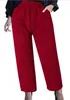 Pantaloni allentati Capris OM8762 della peluche di colore solido dei pantaloni delle nuove donne europee americane popolari