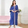 Abbigliamento etnico Eid Mubarak Abaya per le donne musulmane ricamo a pois abito estivo manica a pipistrello allentata Dubai caftano abito arabo Islam Turchia